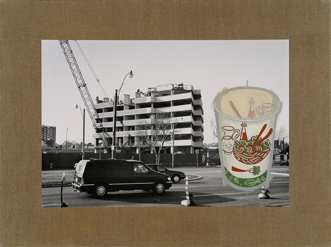 John Armstrong View of the South Elevation of the Seaway Towers Hotel during Various Stages of its 1992 Demolition: Cookout (2001) Oil on selenium-toned gelatin sliver print on linen Each panel: 61 x 81 cm