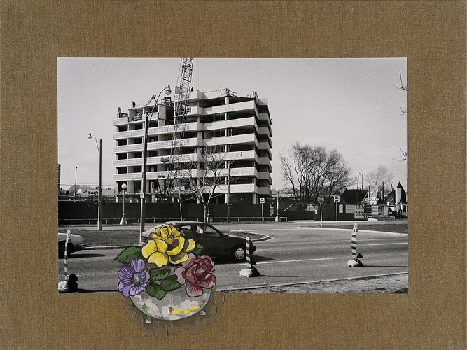 John Armstrong View of the South Elevation of the Seaway Towers Hotel during Various Stages of its 1992 Demolition: Minton Staffordshire (2001) Oil on selenium-toned gelatin sliver print on linen Each panel: 61 x 81 cm